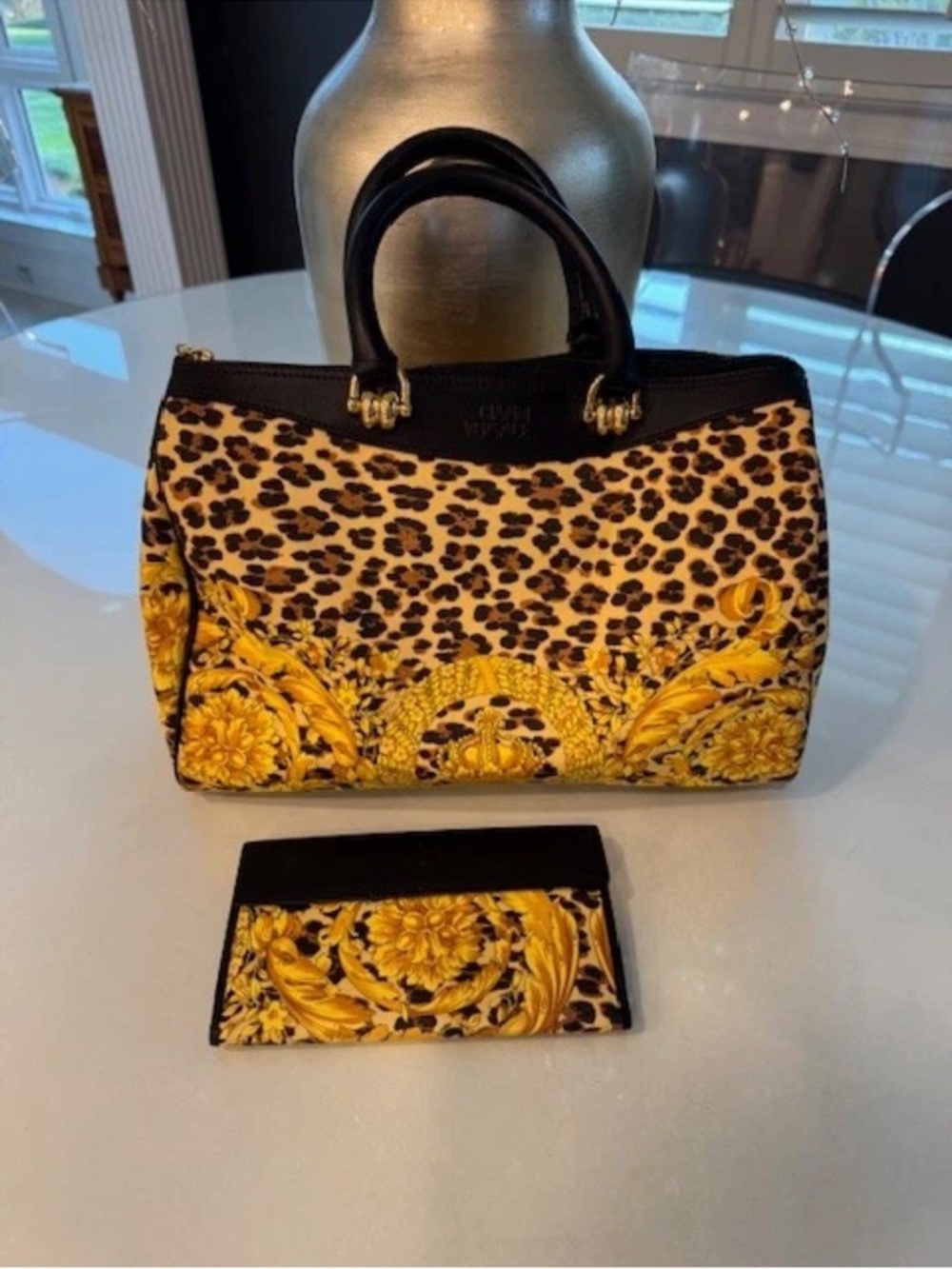 Gianni Versace Leather and Canvas Purse and Wallet